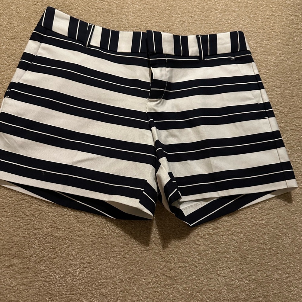 Banana Republic Blue and White Flat Front Shorts